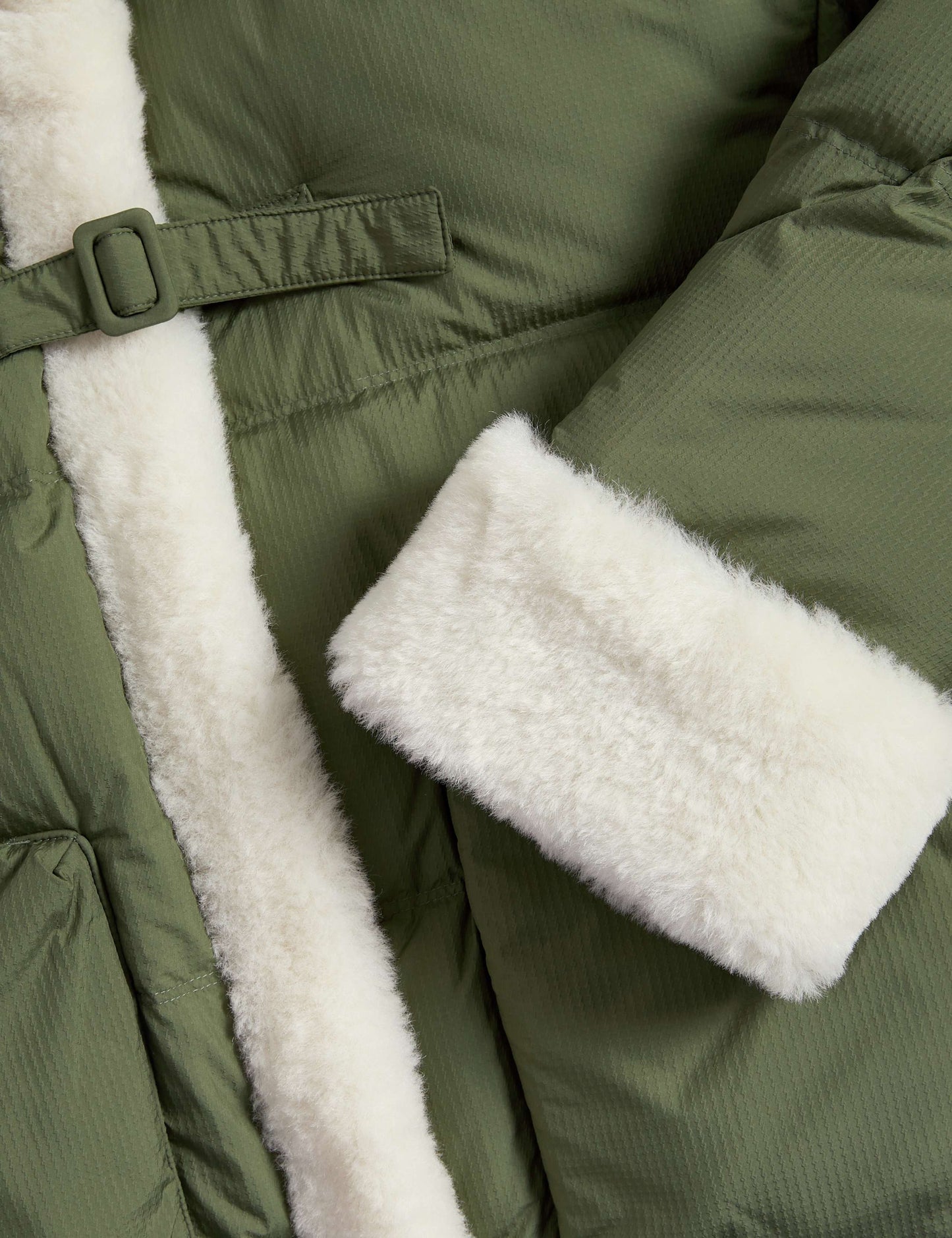 Feather & Down Padded Borg Trim Jacket