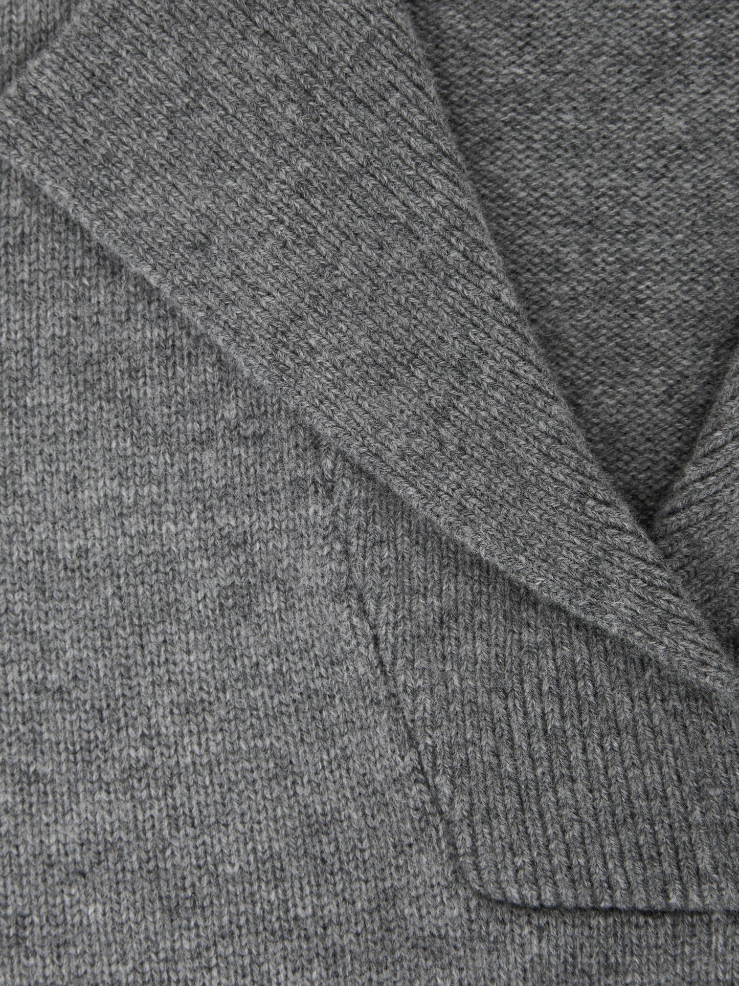 Reiss Wool-Cashmere Collared Knit Jumper in Grey Marl