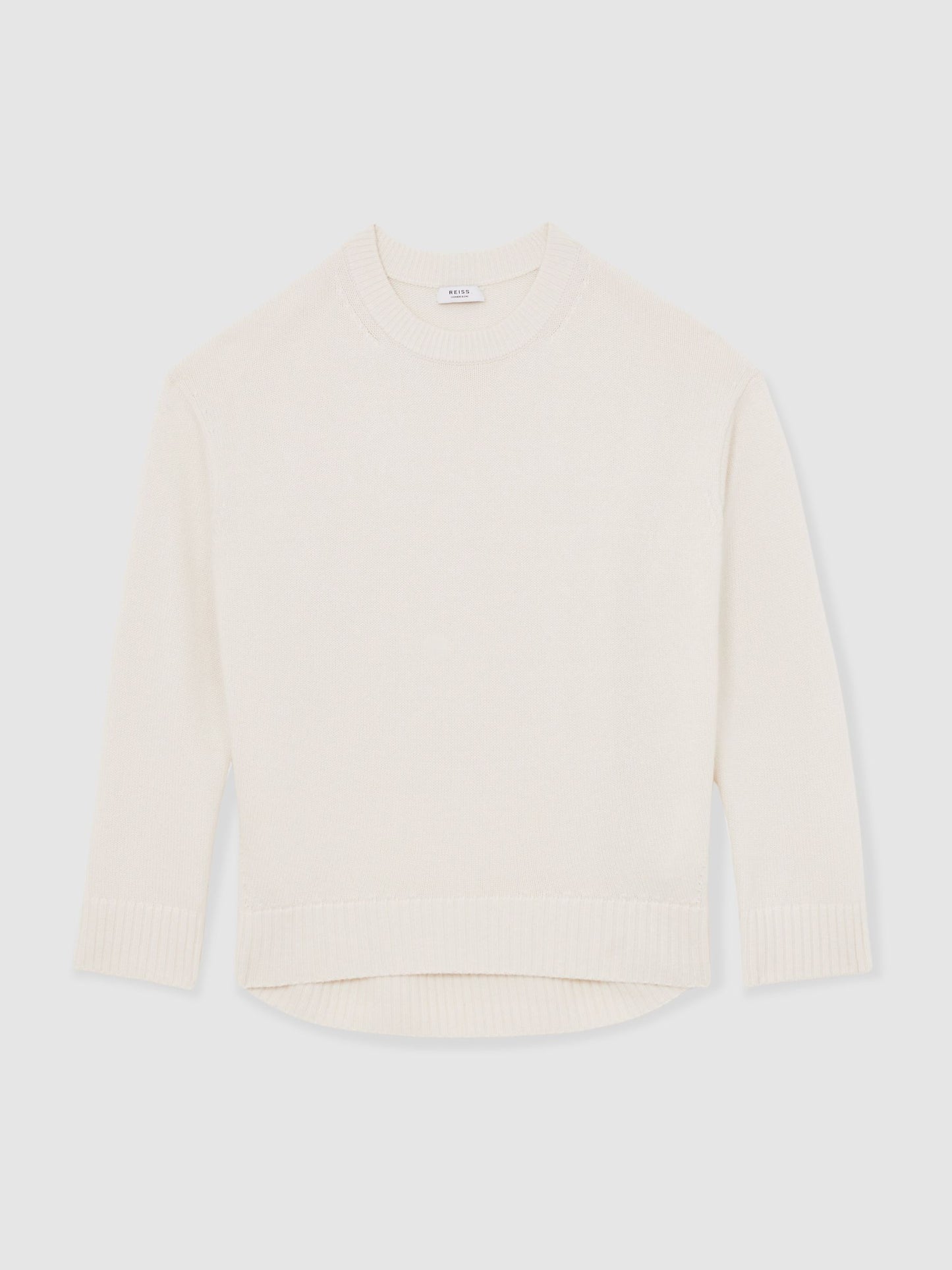 Wool-Cashmere Crew-Neck Jumper in Cream