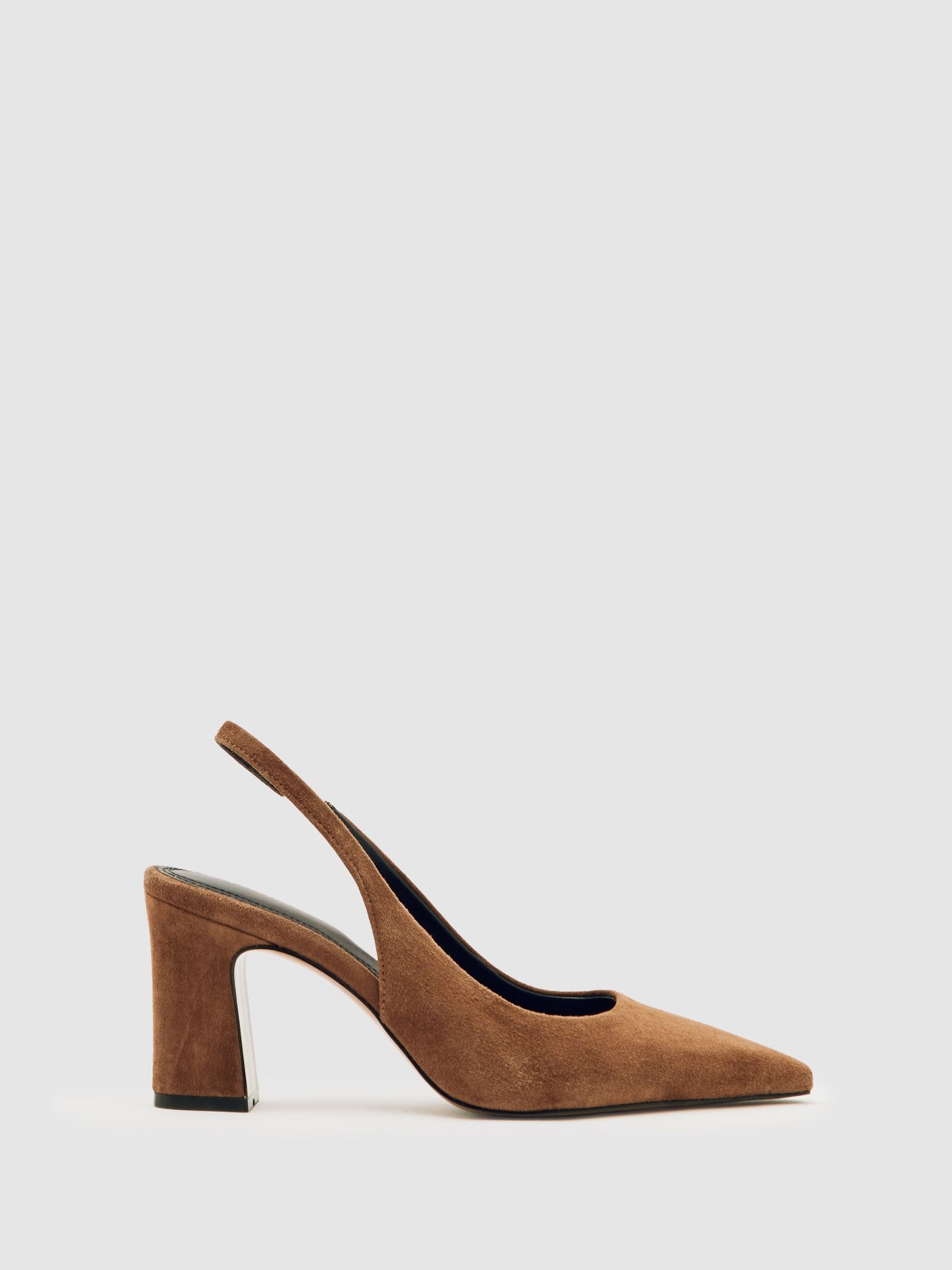 Reiss Suede Slingback Court Shoes in Tan