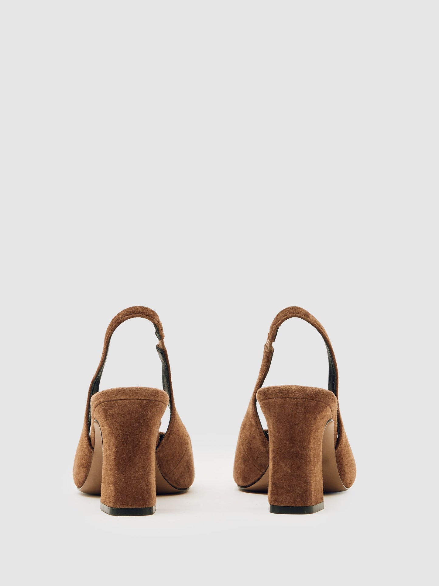 Reiss Suede Slingback Court Shoes in Tan