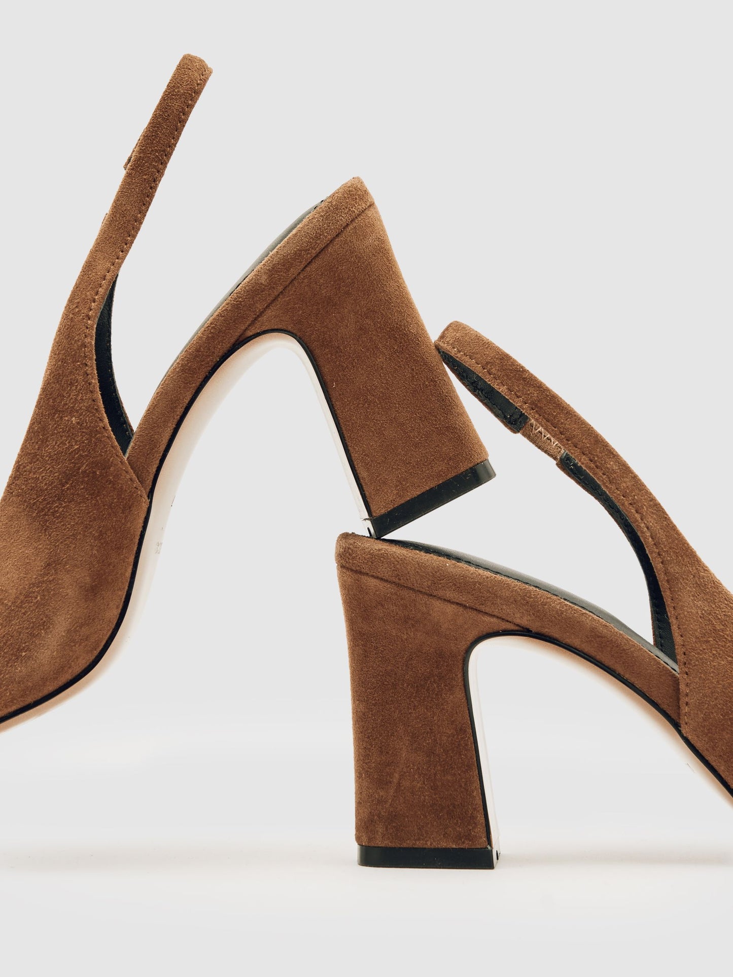 Reiss Suede Slingback Court Shoes in Tan