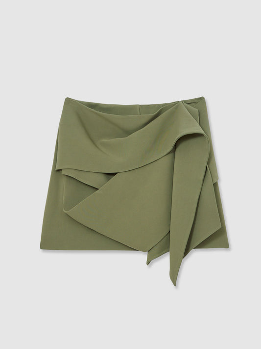 Sculptural Mini Skirt in Green