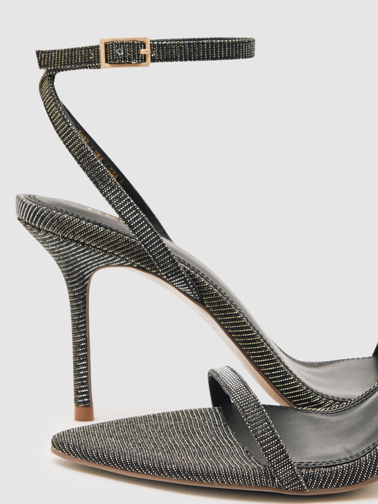 Metallic Strappy Stiletto Sandals in Bronze