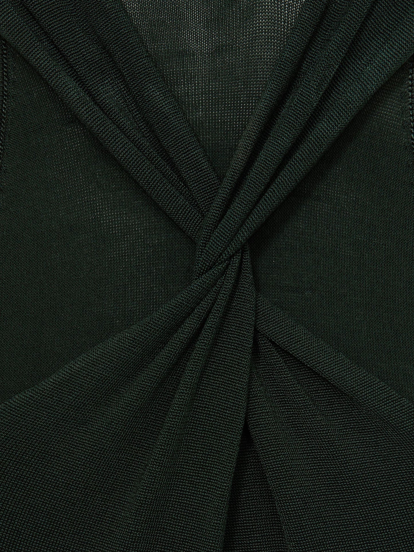 Cut-Out Knitted Maxi Dress in Dark Green