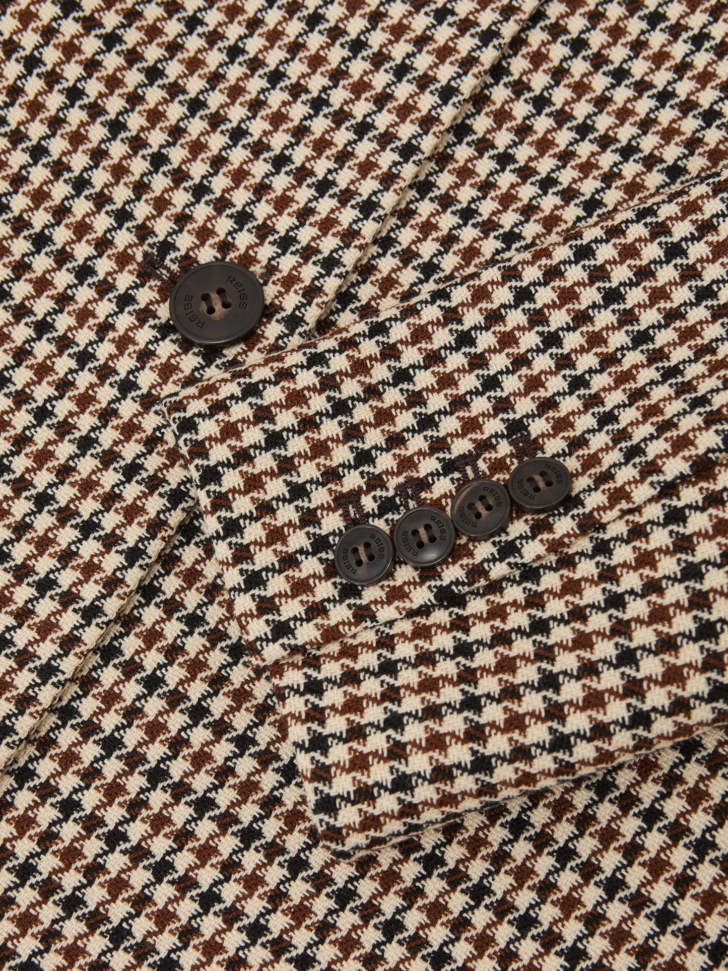 Wool-Blend Check Single-Breasted Coat in Neutral Check