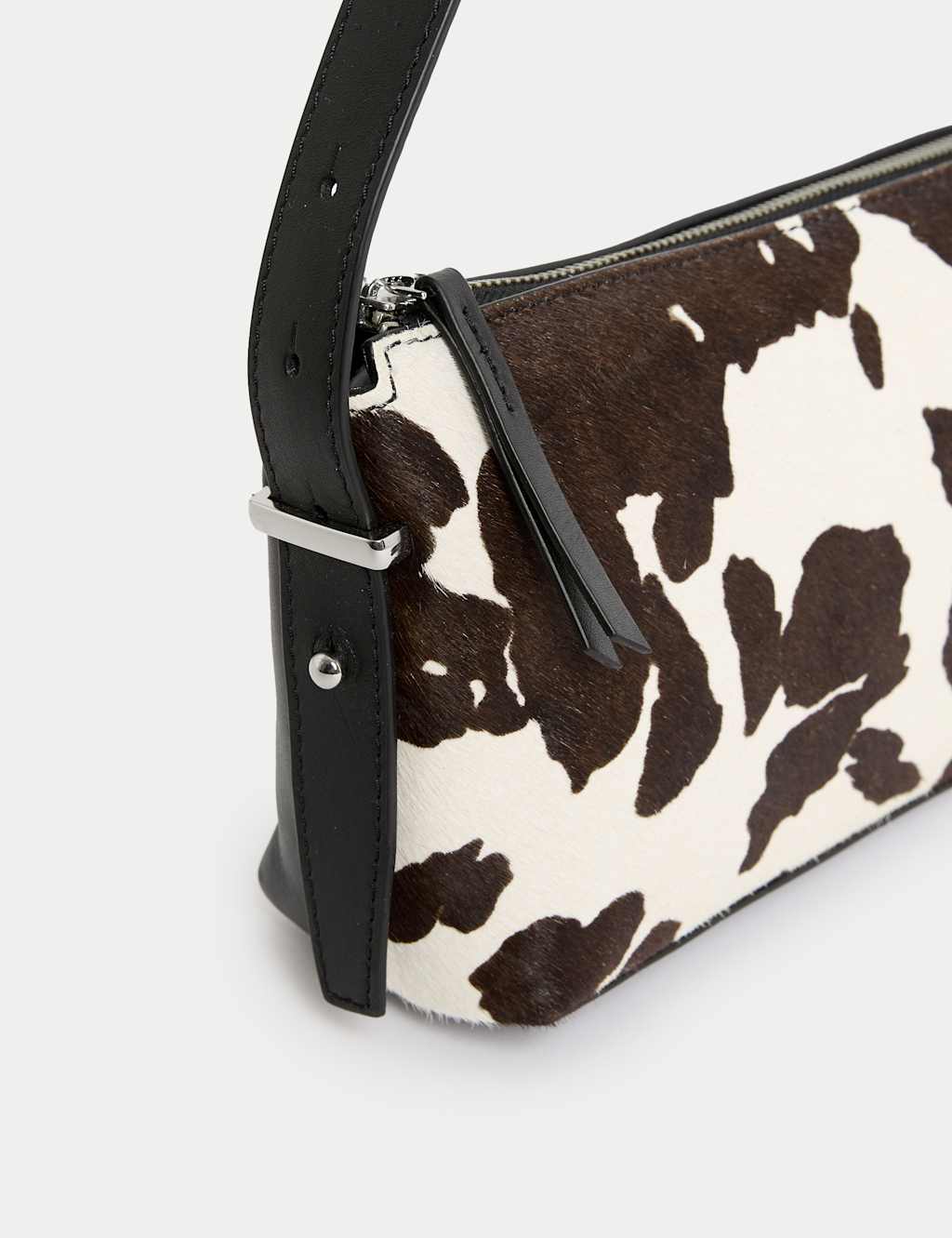 Hair On Leather Animal Print Shoulder Bag