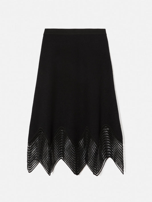 Lace trim knitted skirt
