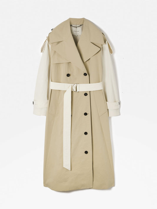 Panelled trench coat