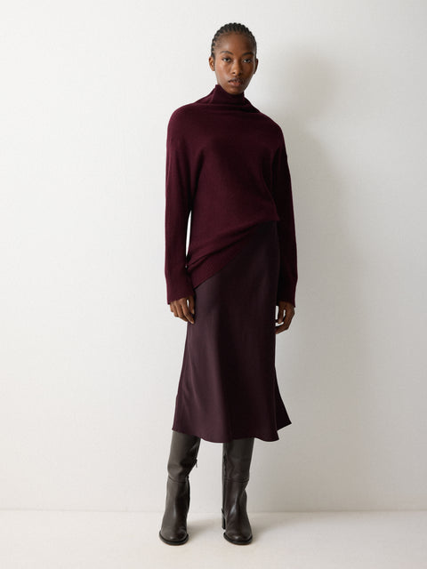 Satin Bias Midi Skirt