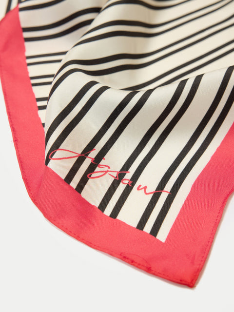 Stripe Silk Twill Scarf