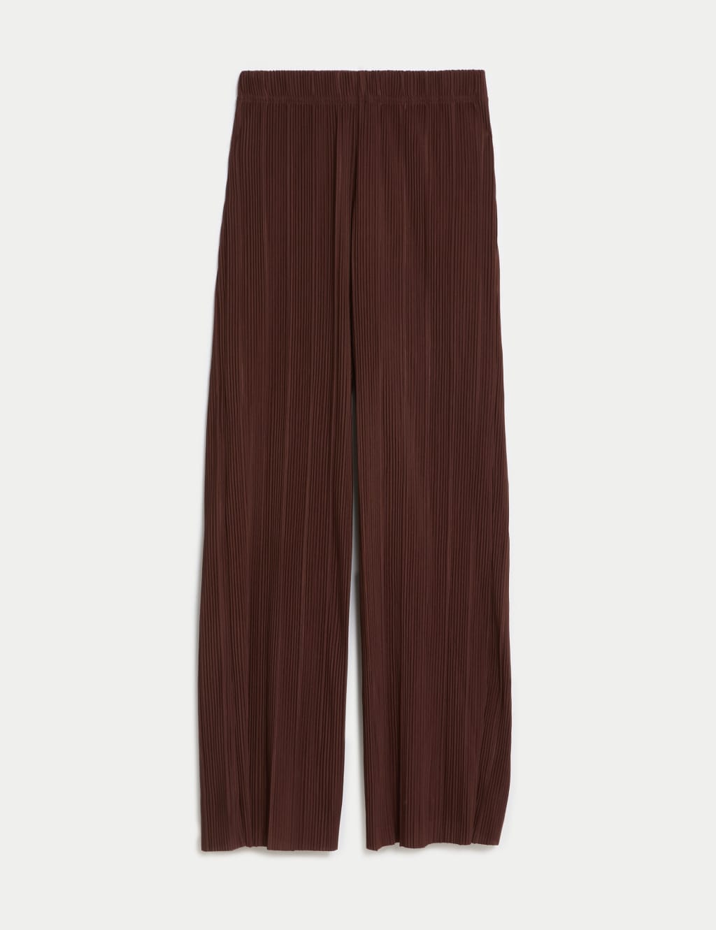 Jersey Plisse Wide Leg Trousers