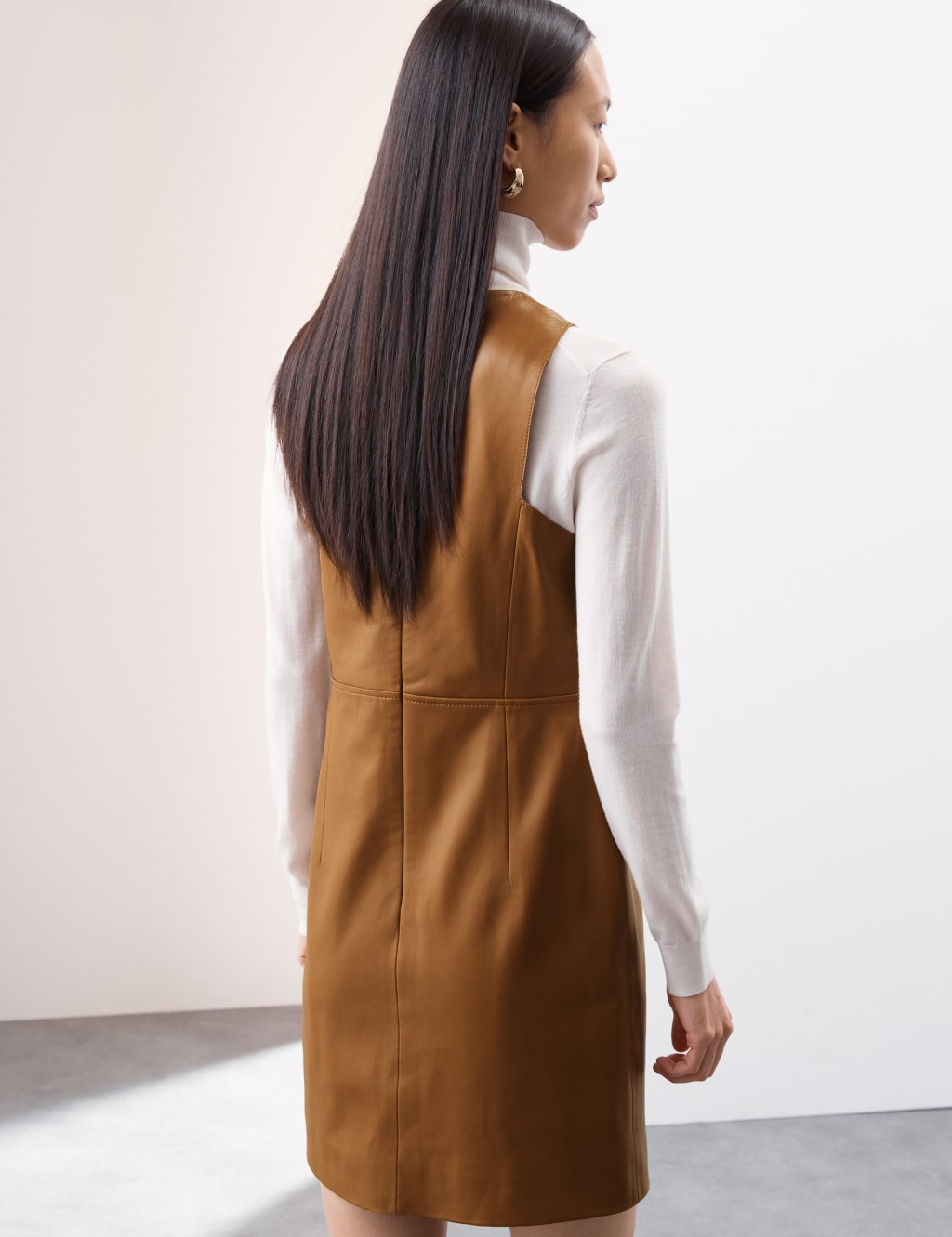 Leather Mini Shift Dress