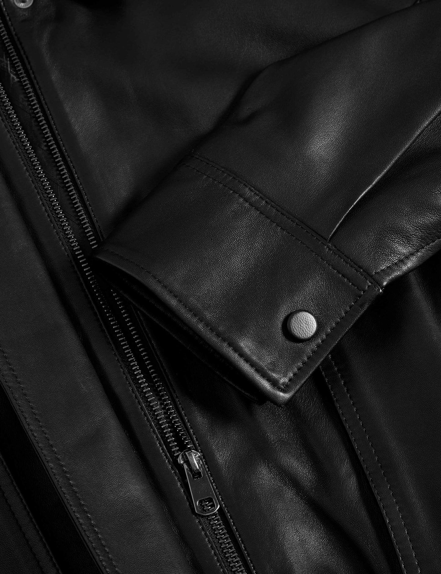 Leather Relaxed Harrington Jacket