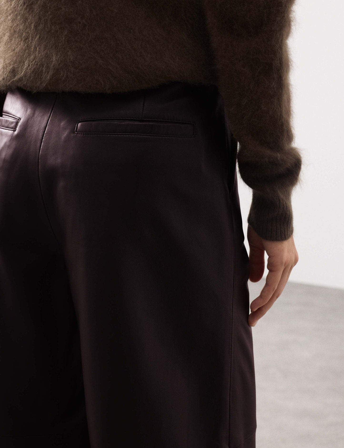 Leather Wide Leg Trousers