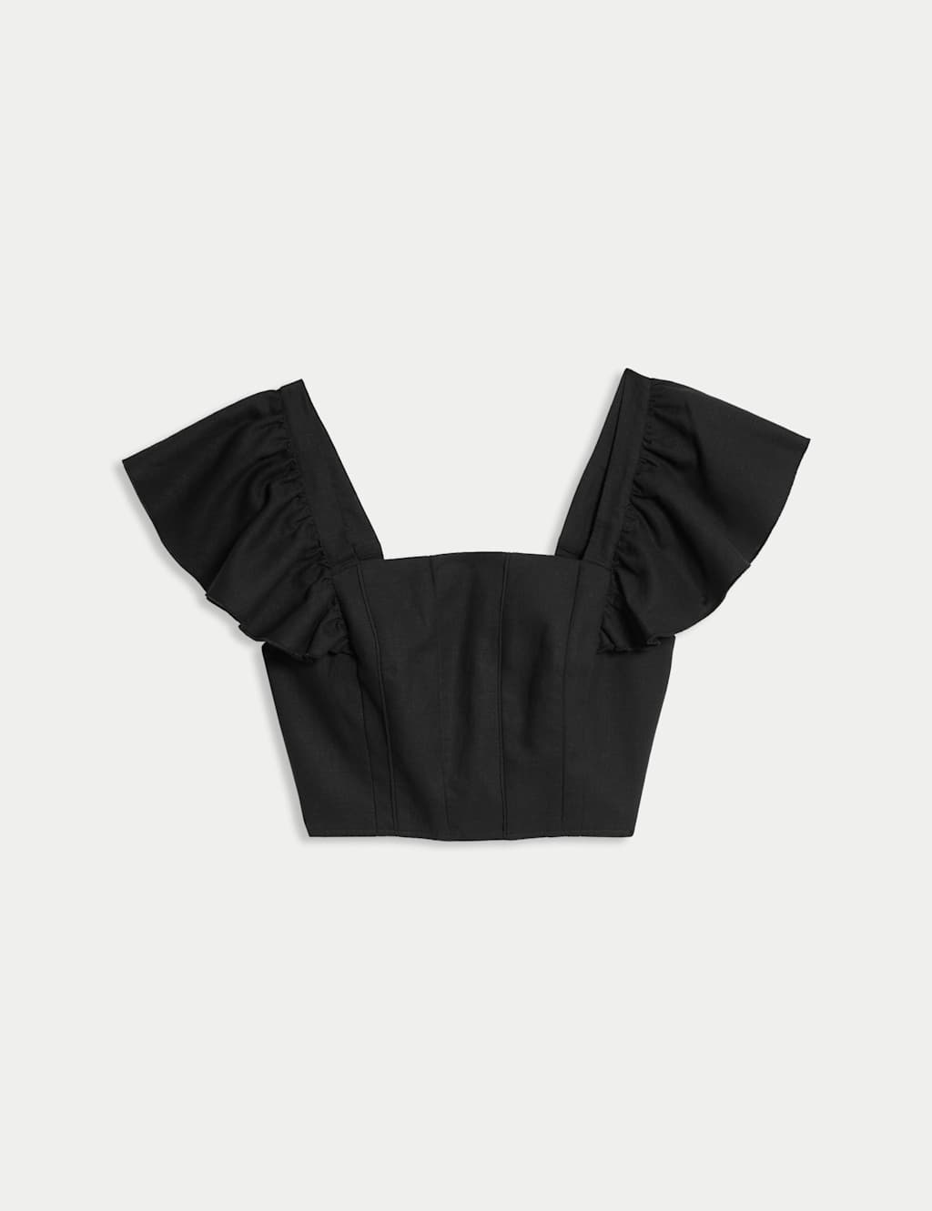 Linen Rich Regular Fit Crop Top