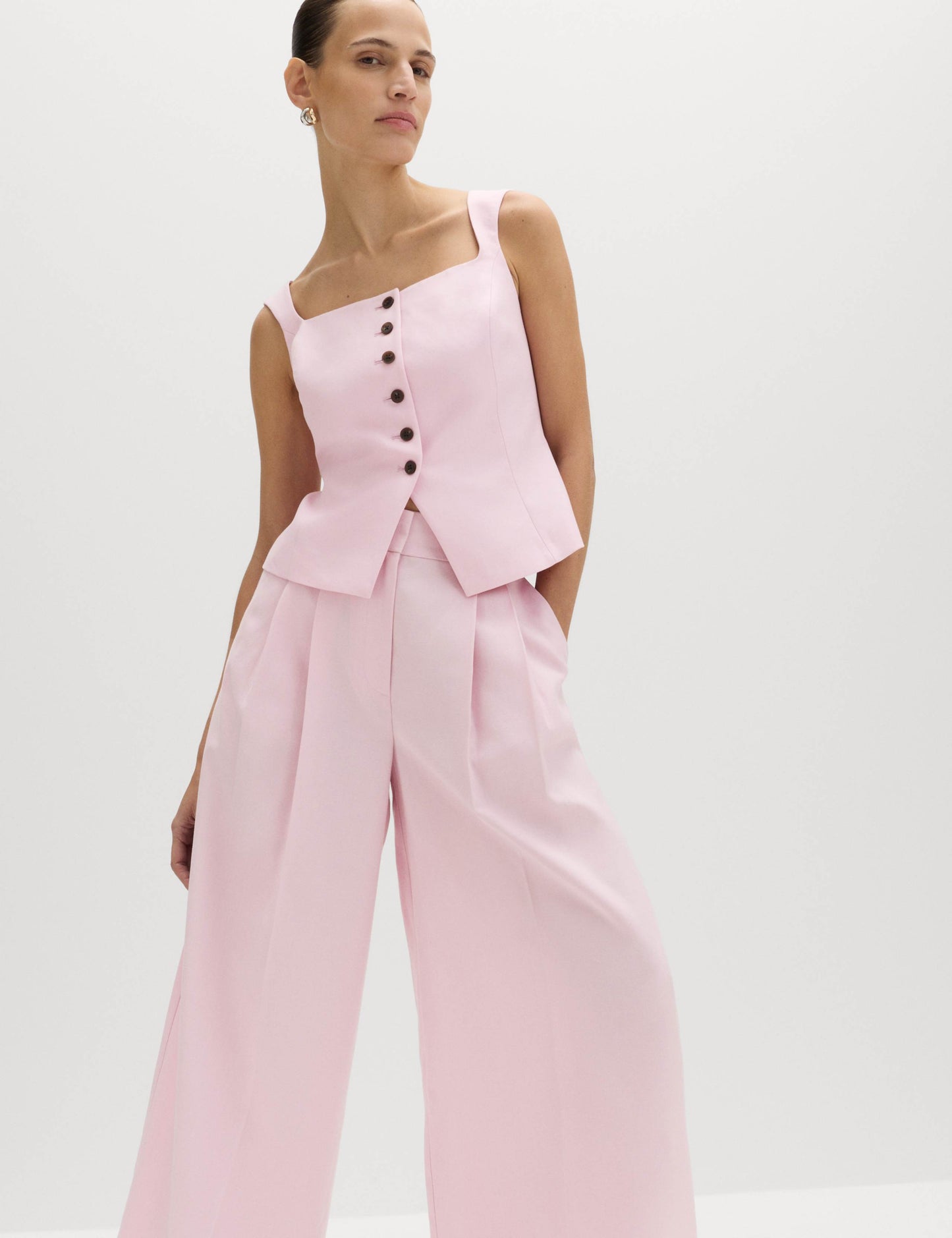 Lyocell Rich Pleat Front Palazzo Trousers