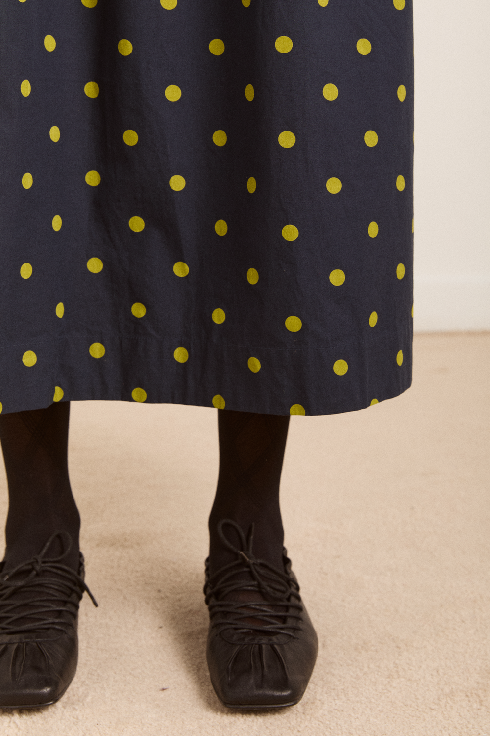 Malinda Super Smocked Spot Midi Dress