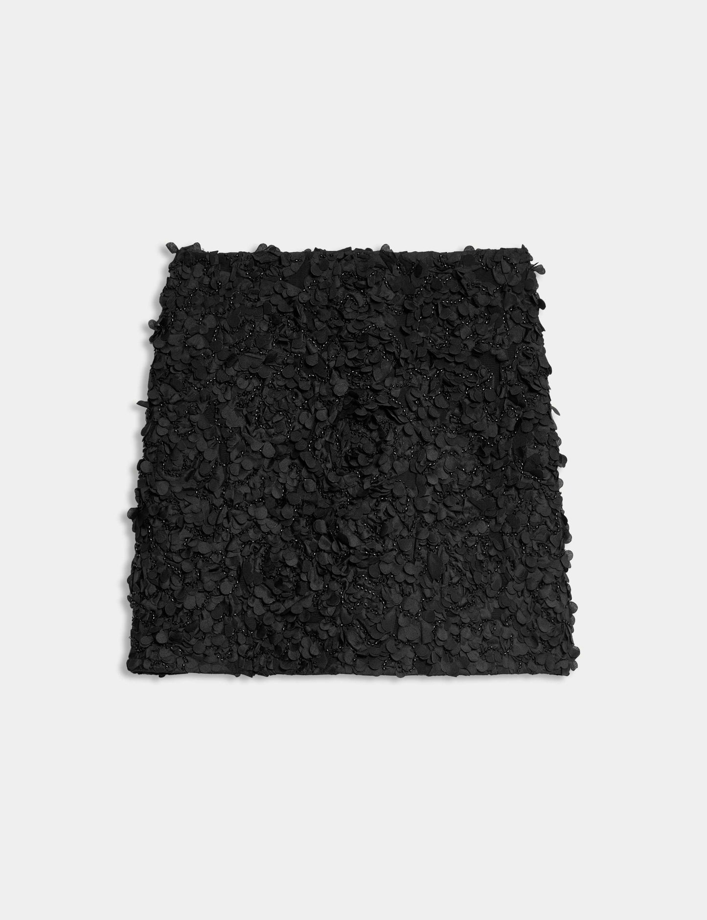 Mesh Beaded Mini A-Line Skirt