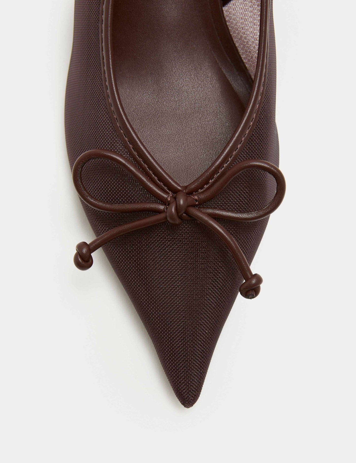 Mesh Point Kitten Heel Slingback Shoes