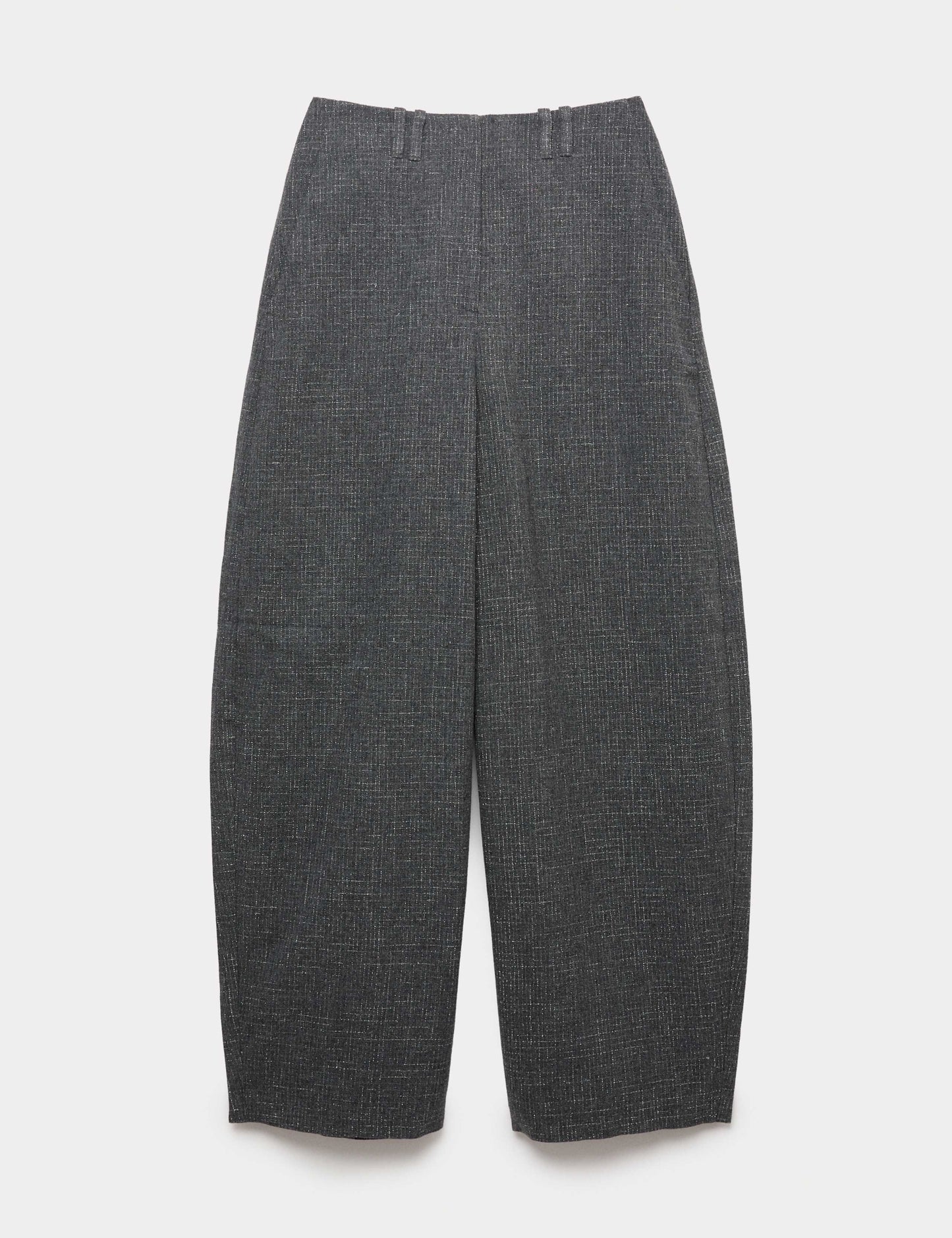 Metallic Lurex Barrel Leg Trousers