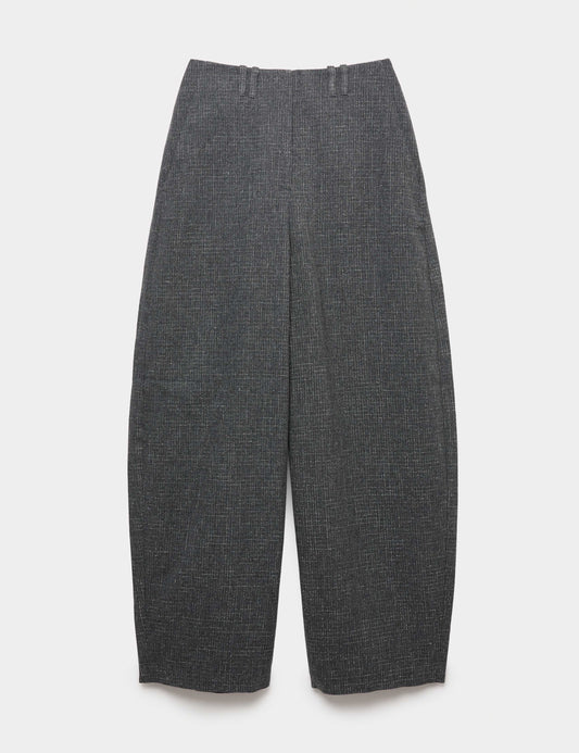 Metallic Lurex Barrel Leg Trousers