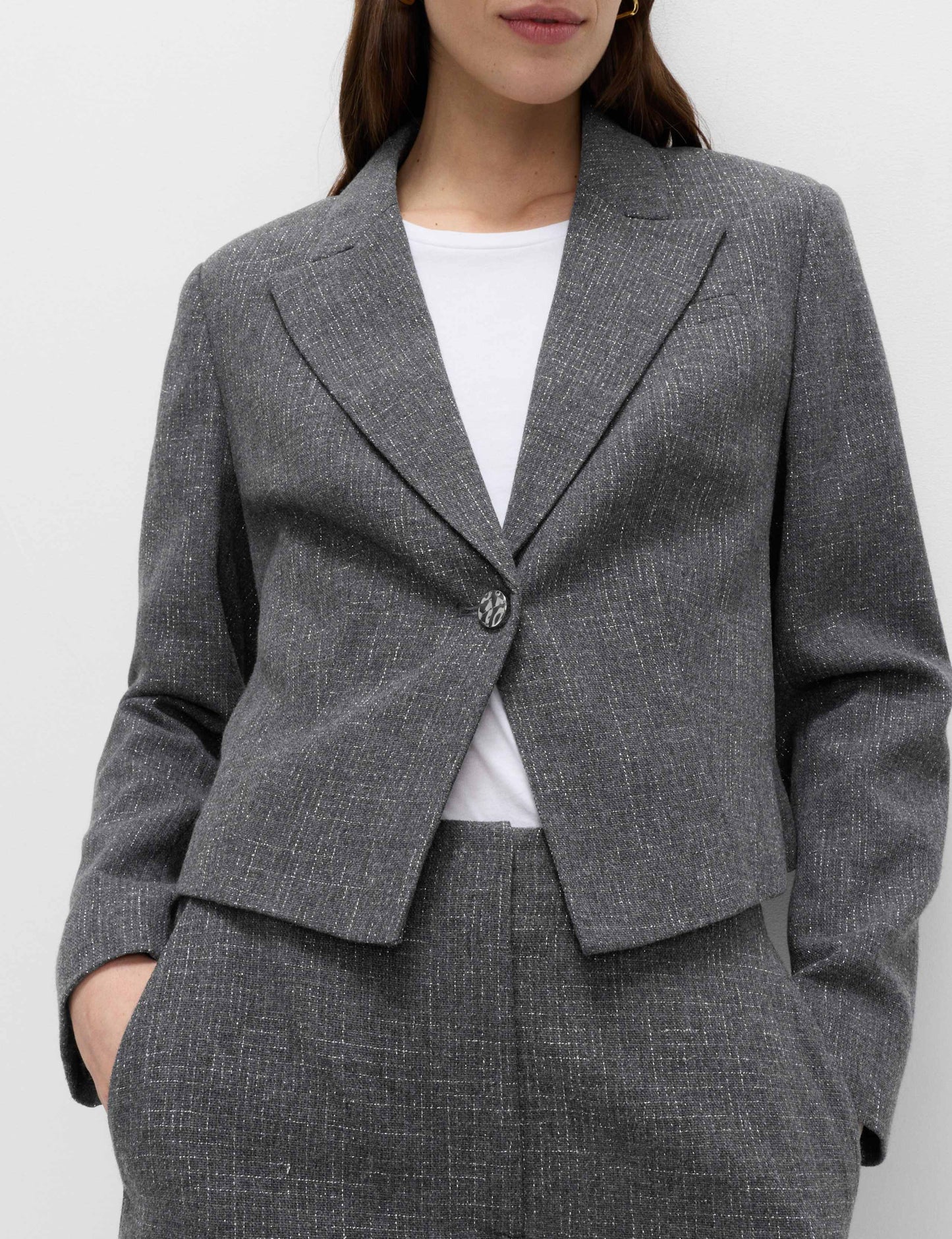 Metallic Lurex Cropped Jacket