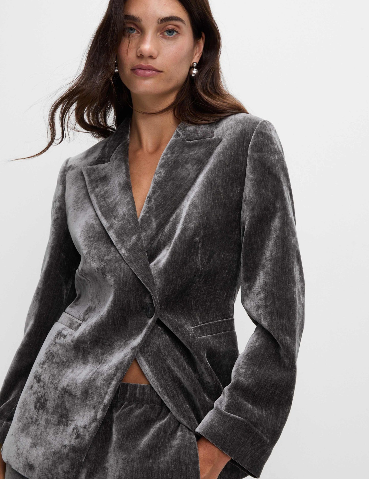 Mottled Velvet Straight Leg Trousers