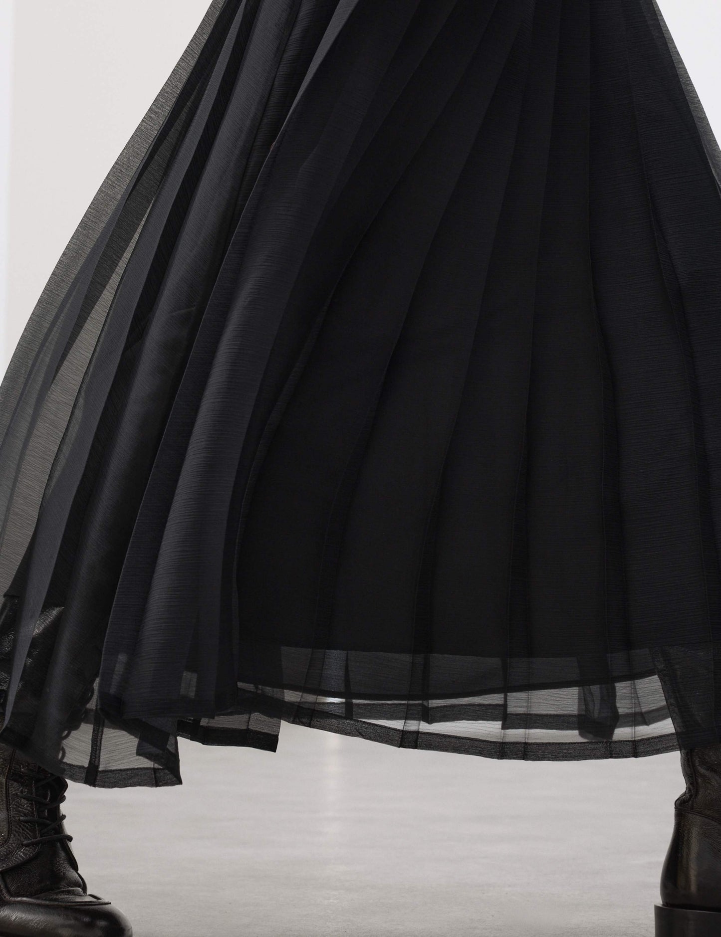 Organza Pleated Maxi Skirt