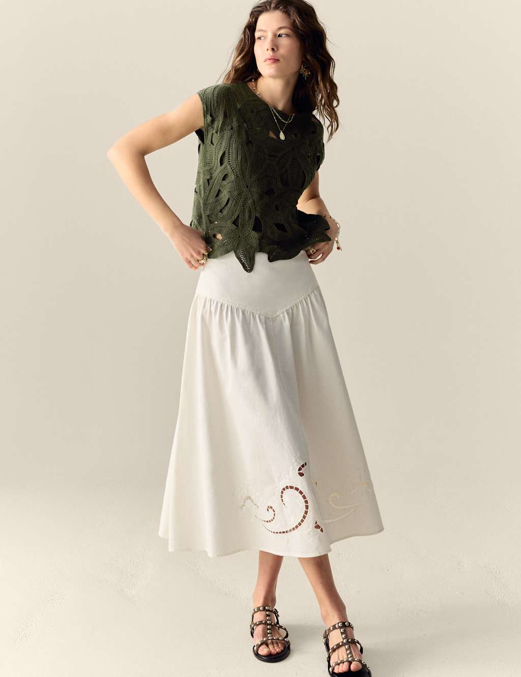 Pointelle Floral Top