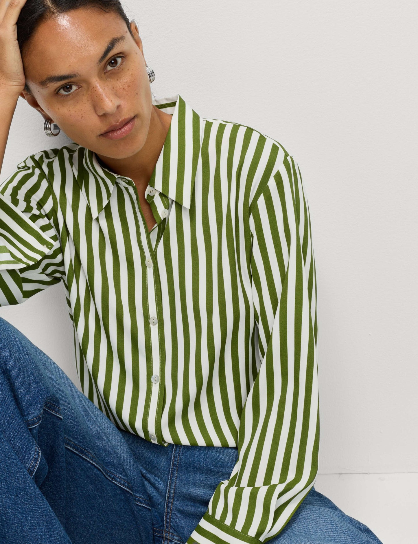 Printed Collared Button Through Shirt