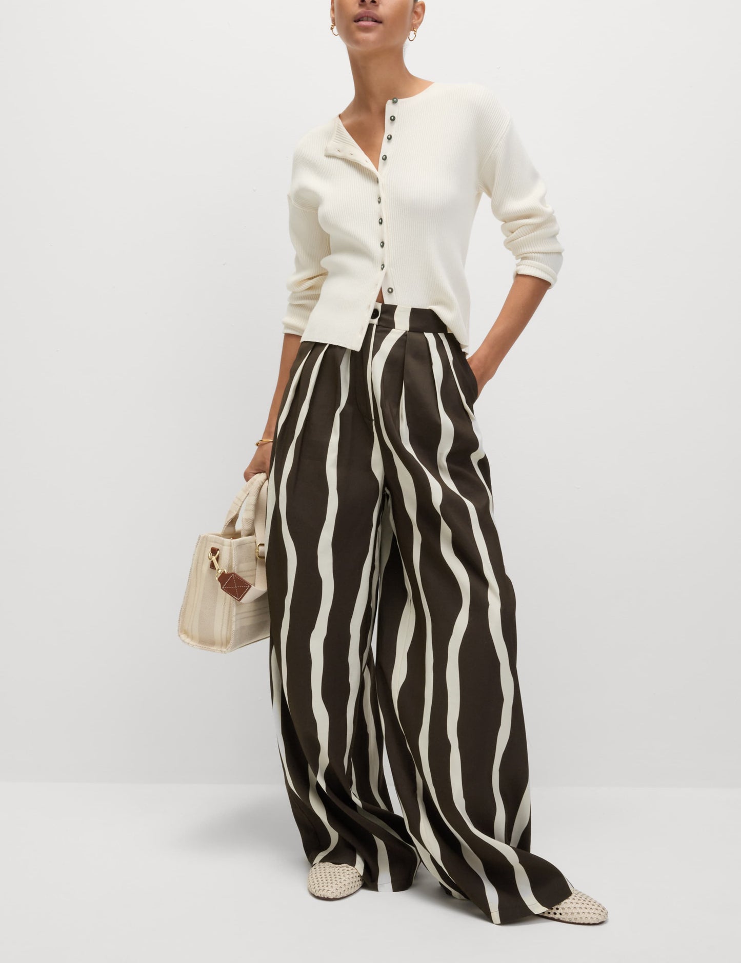 Printed Wide Leg Trousers