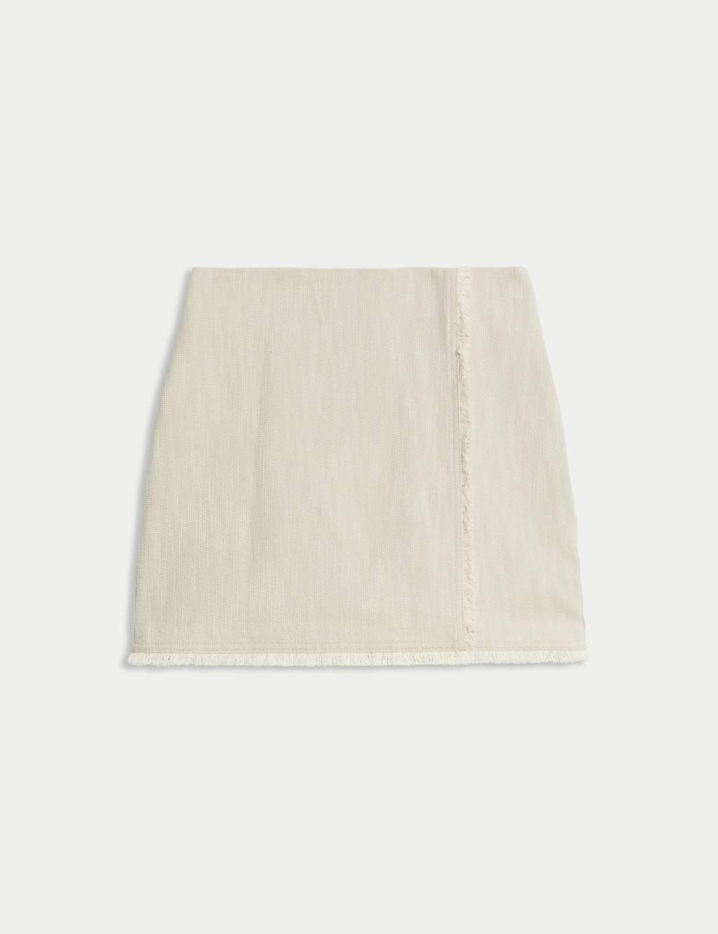 Pure Cotton Frayed Seam Mini Skirt