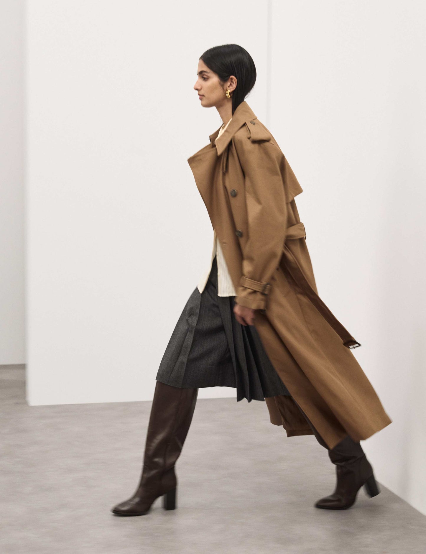 Pure Cotton Longline Trench Coat