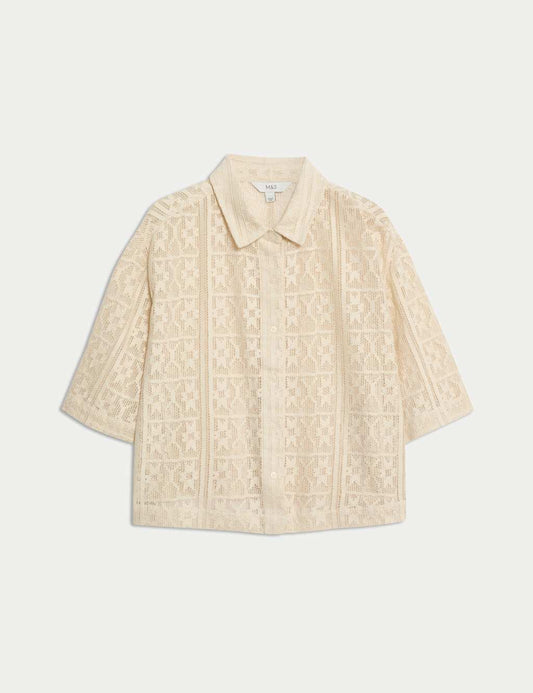 Pure Cotton Short Sleeve Beach Shirt