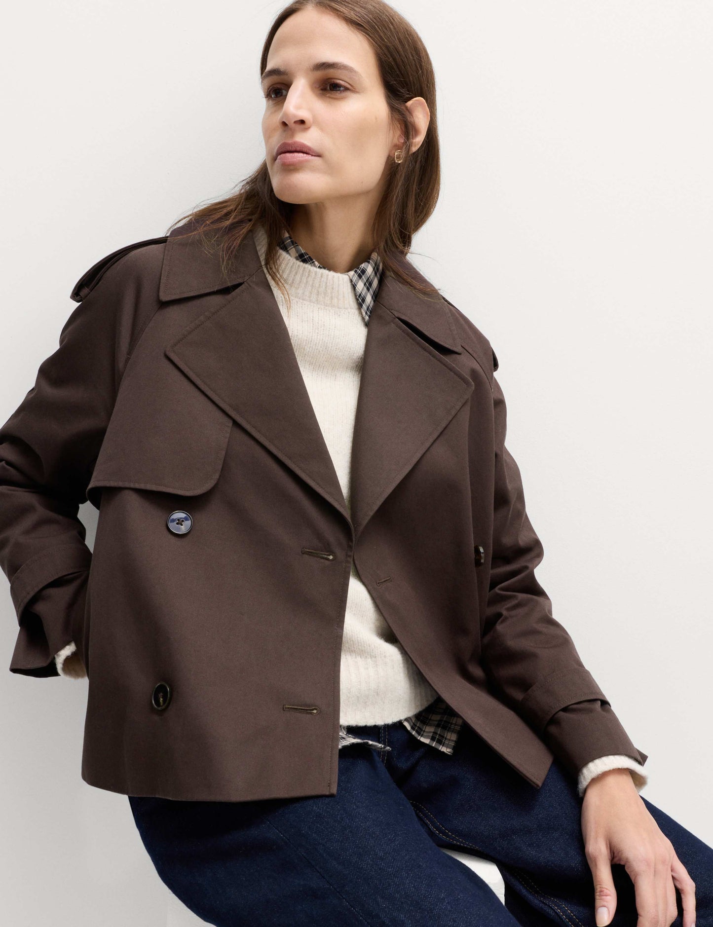 Pure Cotton Short Trench Coat
