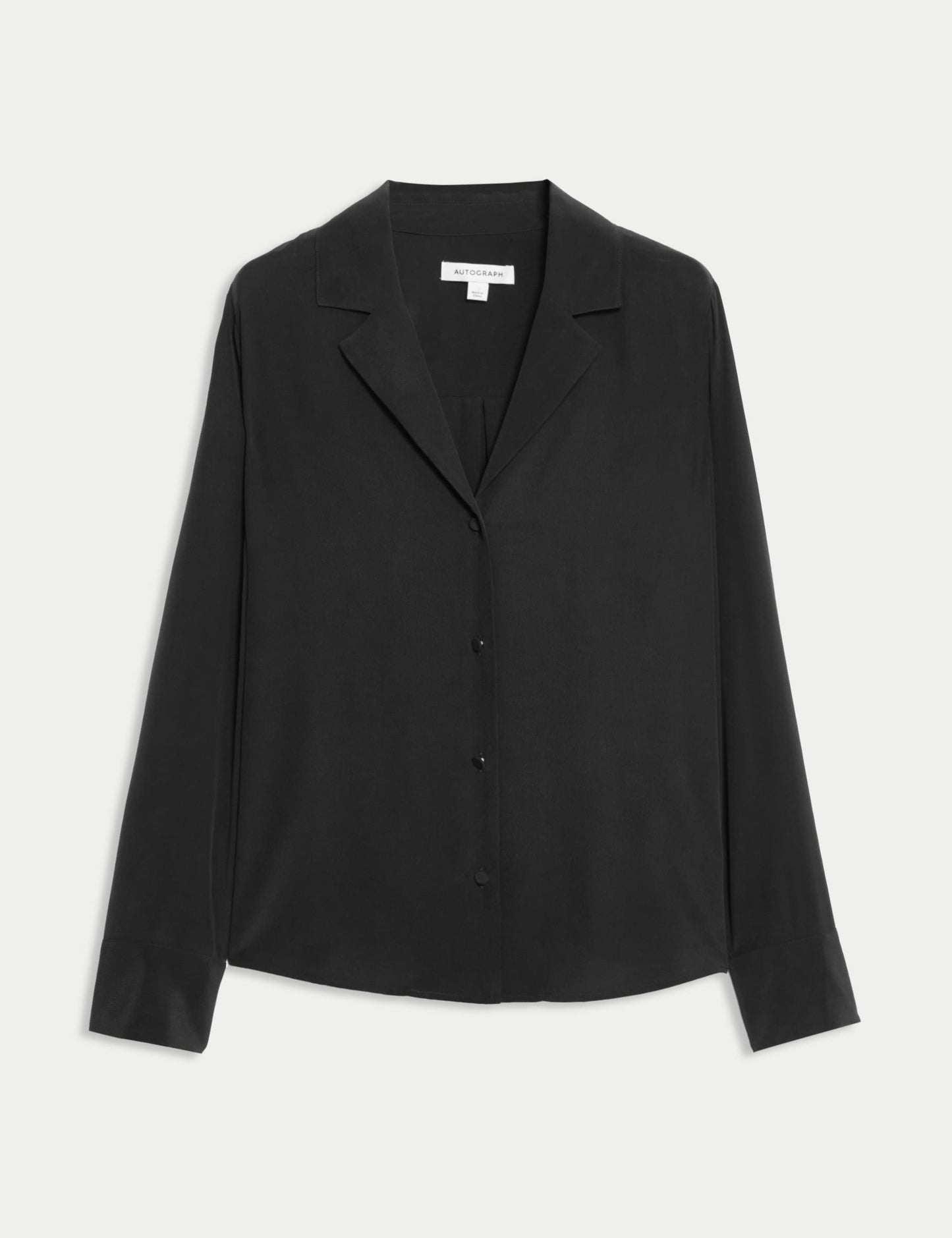Pure Silk Collared Button Through Blouse
