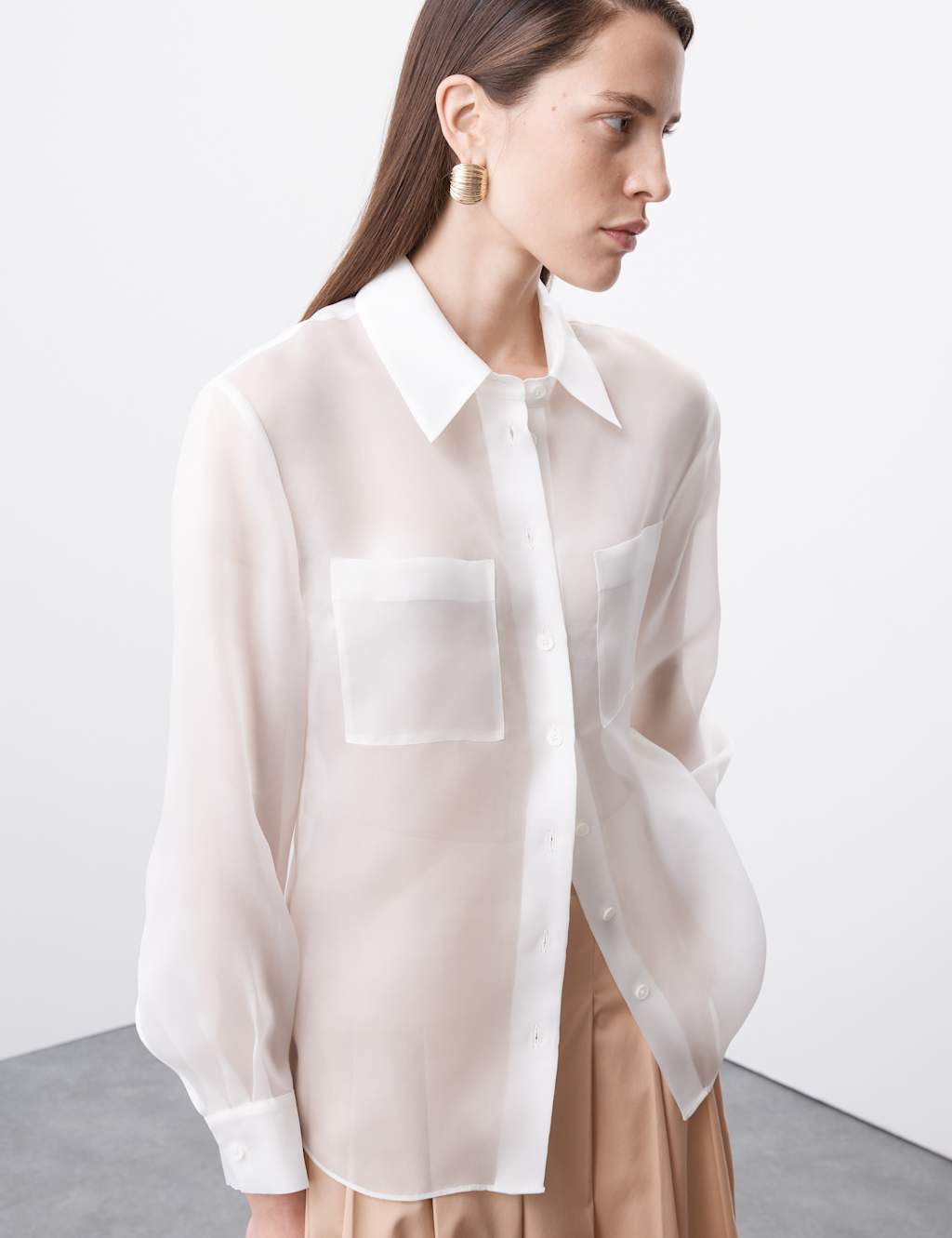 Pure Silk Organza Shirt