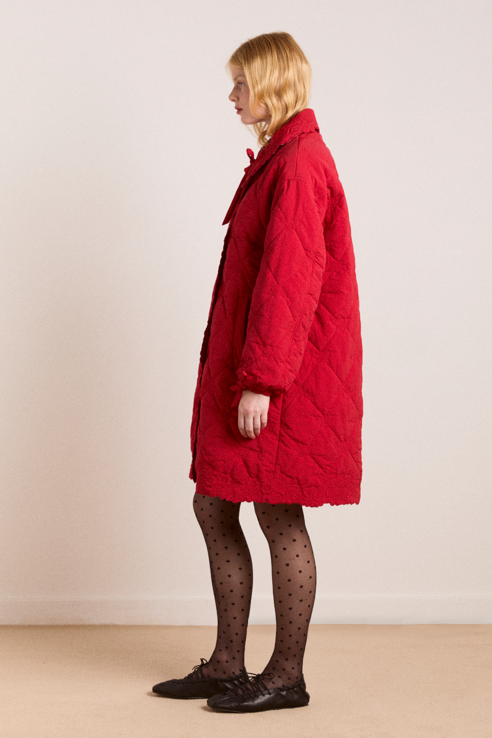 Avery Embroidered Quilted Coat