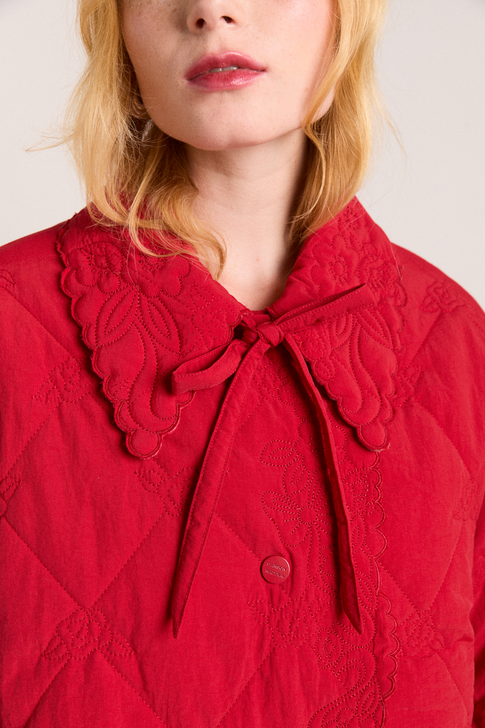 Avery Embroidered Quilted Coat