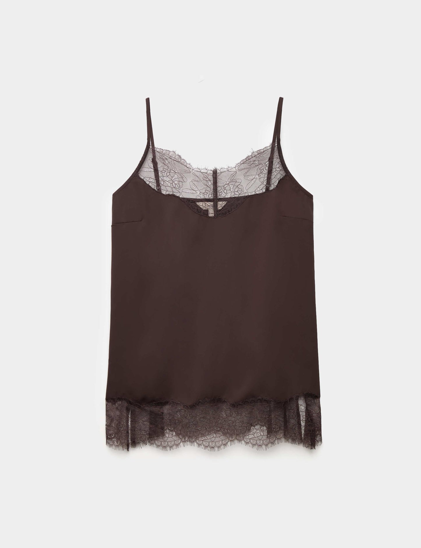 Satin Lace Insert Cami Top