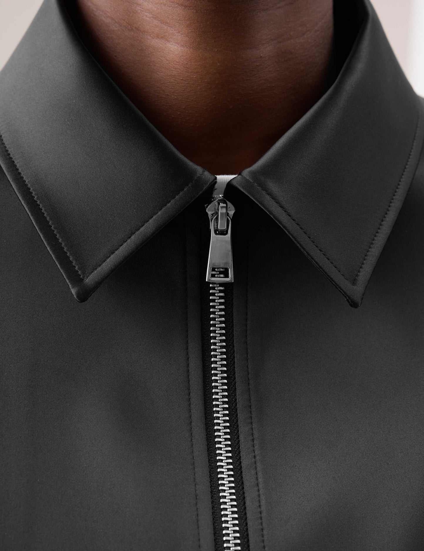 Satin Lightweight Collared Jacket