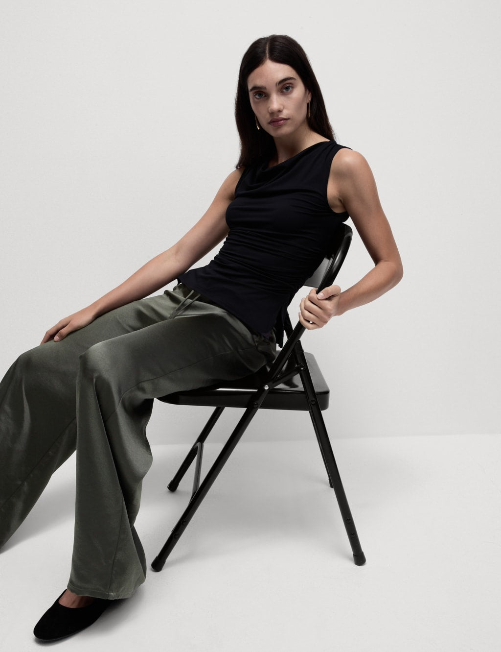 Satin Wide Leg Trousers
