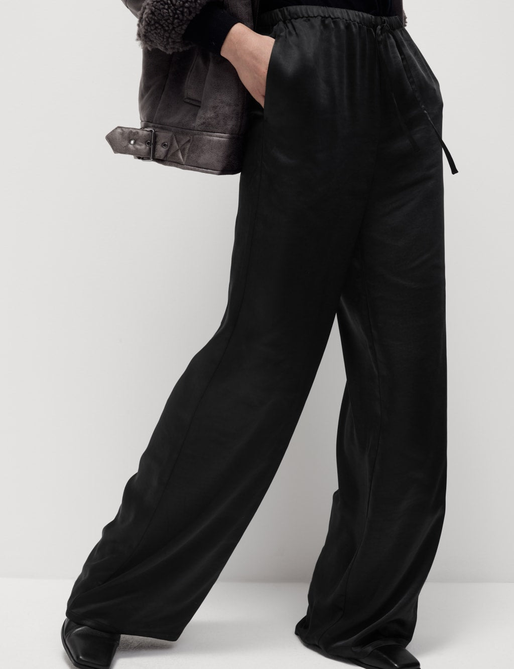 Satin Wide Leg Trousers