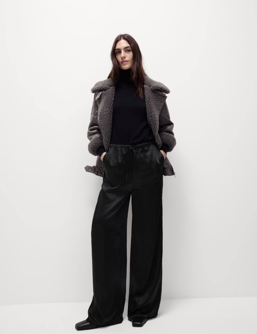 Satin Wide Leg Trousers