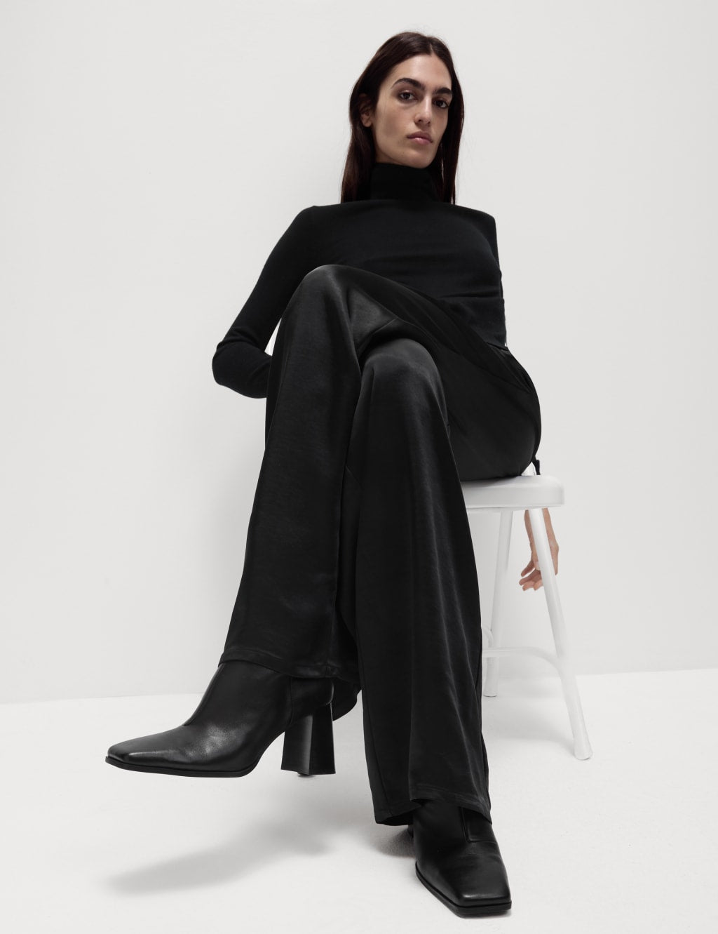 Satin Wide Leg Trousers