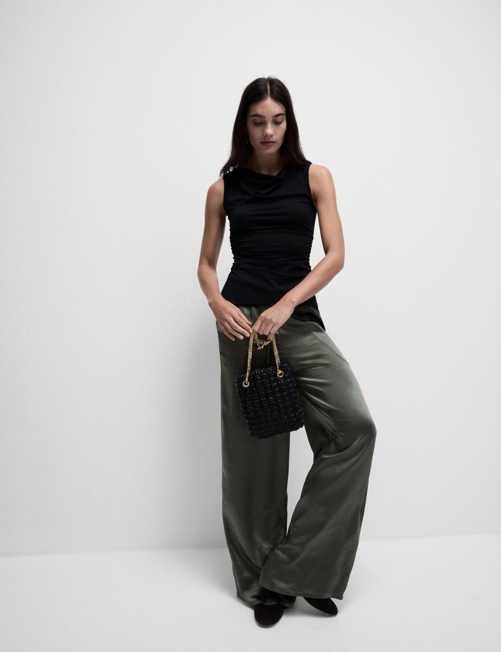 Satin Wide Leg Trousers