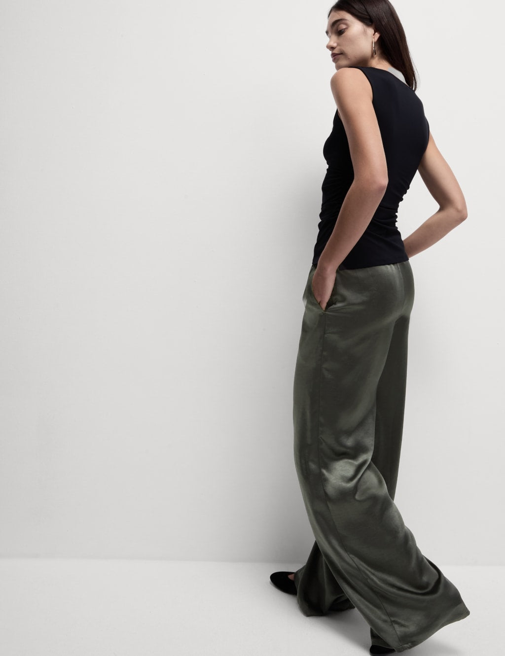 Satin Wide Leg Trousers