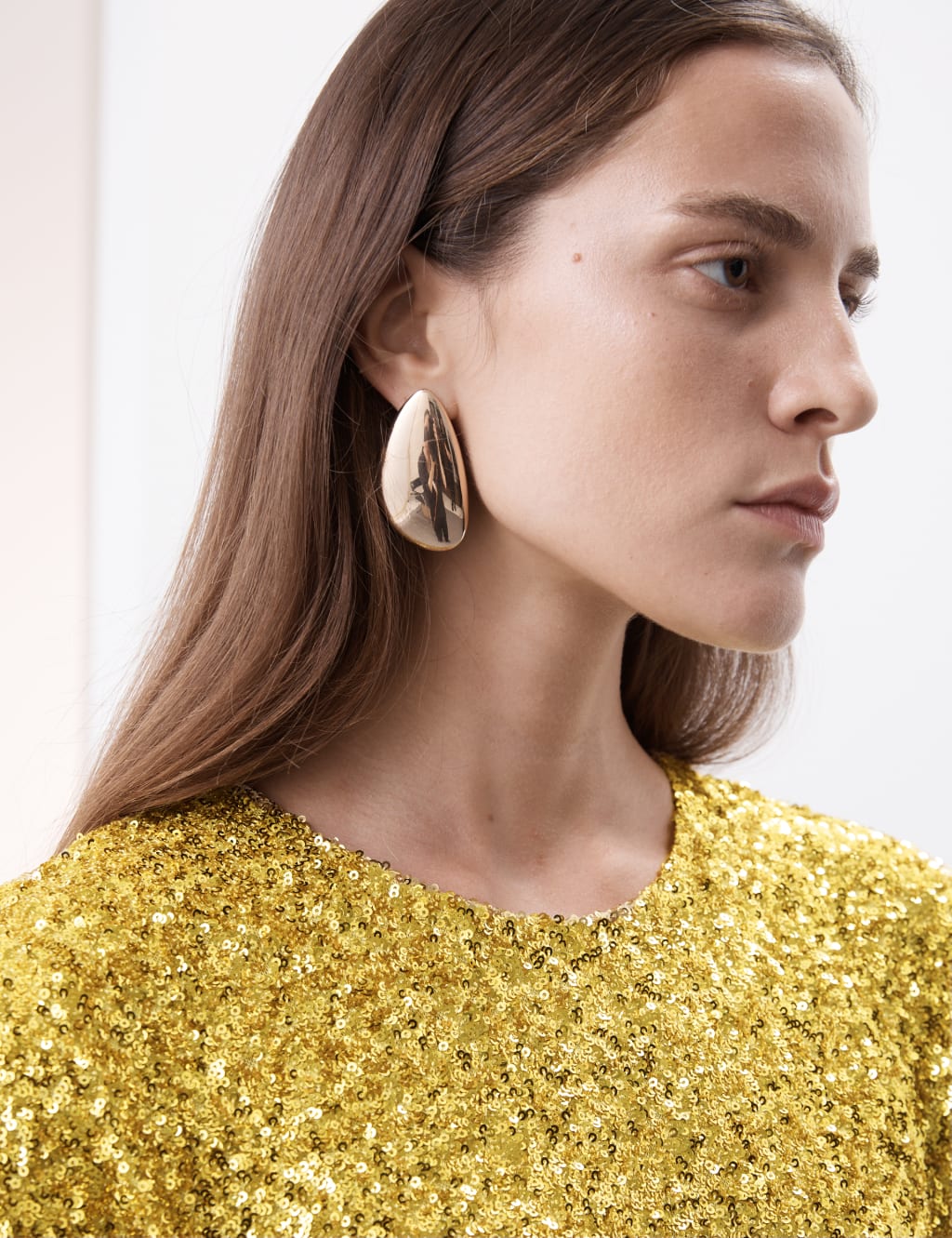 Sequin Round Neck Midaxi Shift Dress