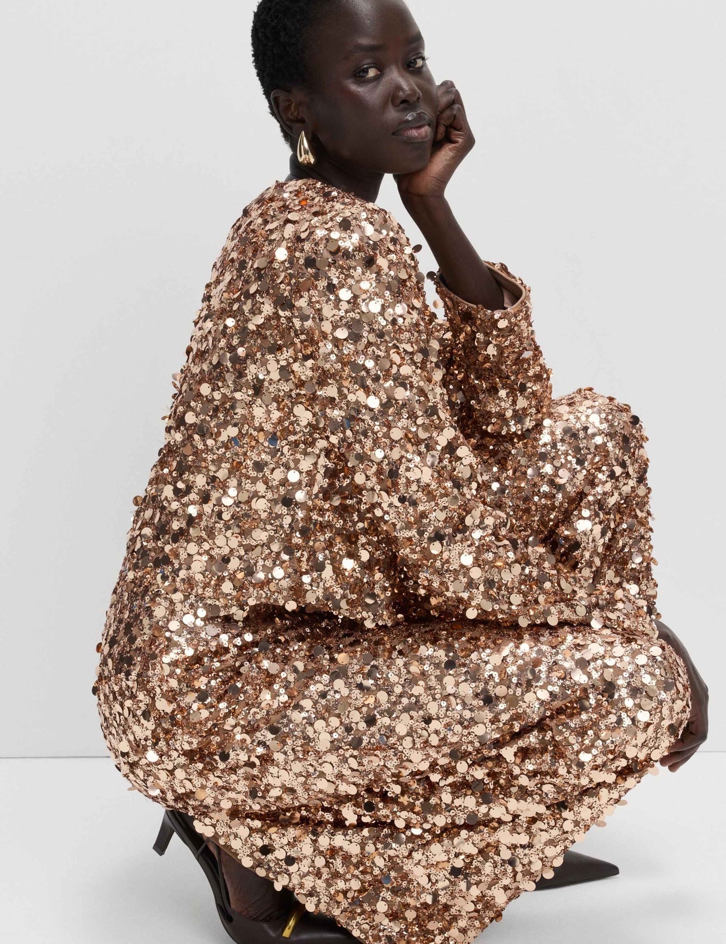 Sequin Wide Leg Trousers